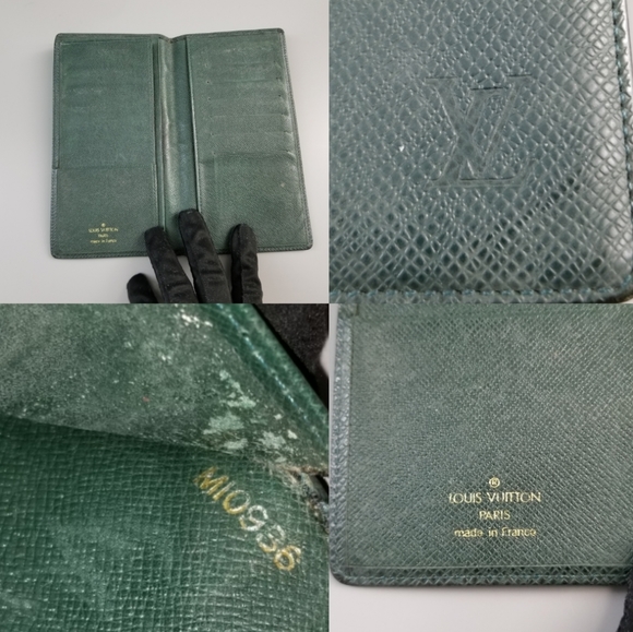 LOUIS VUITTON Vintage Taiga bifold wallet lime green Solid color France - Picture 6 of 16